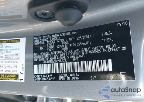 2021 Lexus Nx 300 Base/300 Luxury/300 F Sport z USA, uszkodzony, nr VIN JTJDARBZ2M2182225